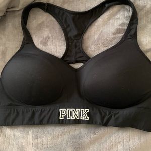 Pink sports bra